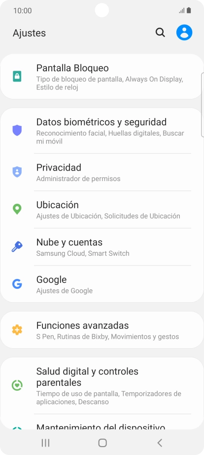 Pulsa Nube y cuentas.