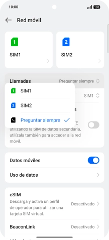Pulsa el ajuste deseado.