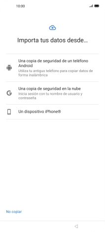 Pulsa el modo de transferencia deseado y sigue las instrucciones de la pantalla para transferir el contenido.