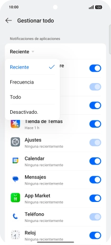 Pulsa el ajuste deseado.
