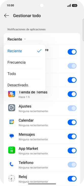 Pulsa el ajuste deseado.