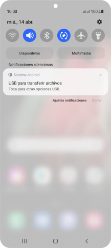 Pulsa Toca para otras opciones USB..