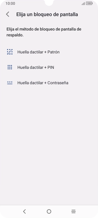 Pulsa el código de seguridad deseado.