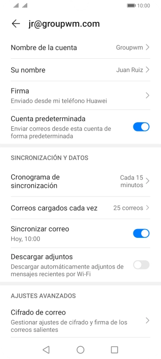 Pulsa Nombre de la cuenta.