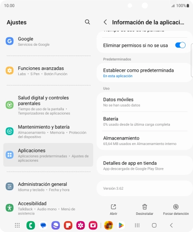 Pulsa Almacenamiento.