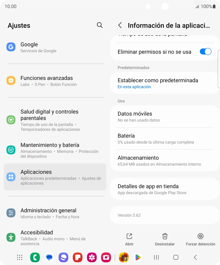 Pulsa Almacenamiento.