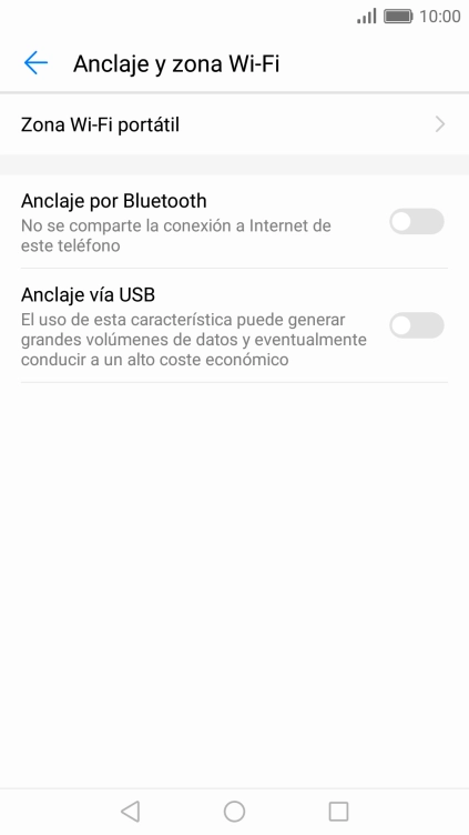 Pulsa Zona Wi-Fi portátil.