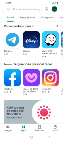 Pulsa en el campo de búsqueda.