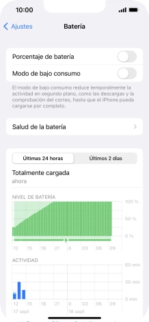 Pulsa Salud de la batería.