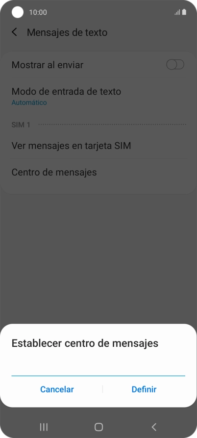 Introduce +34607003110 y pulsa Definir.
