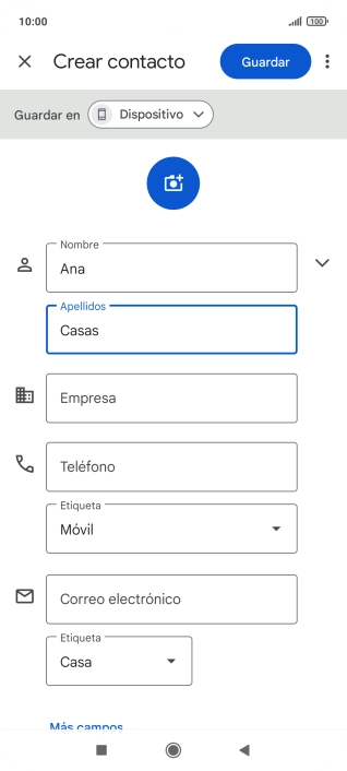 Pulsa Teléfono e introduce el número de teléfono deseado.