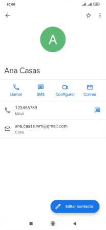 Pulsa el número de teléfono.