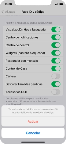 Si activas la función, pulsa Activar.