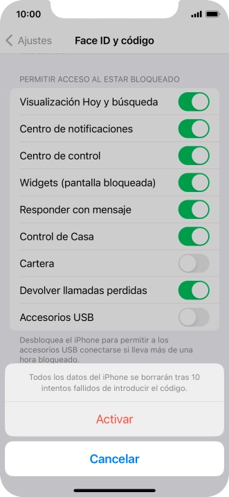 Si activas la función, pulsa Activar.