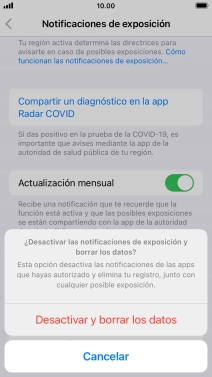 Pulsa Desactivar y borrar los datos.