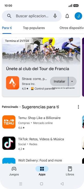Pulsa el icono de perfil.