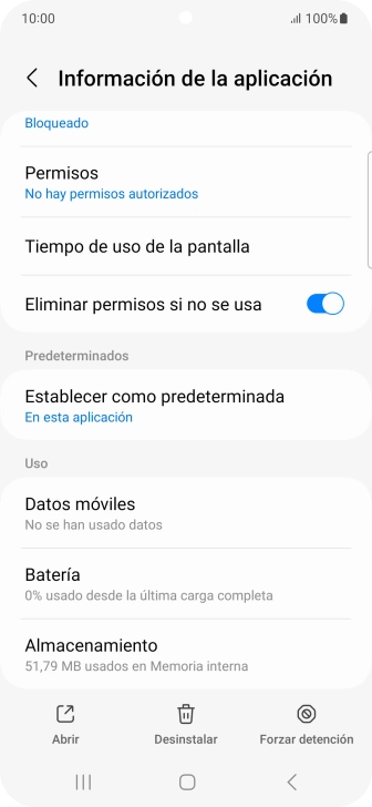 Pulsa Almacenamiento.