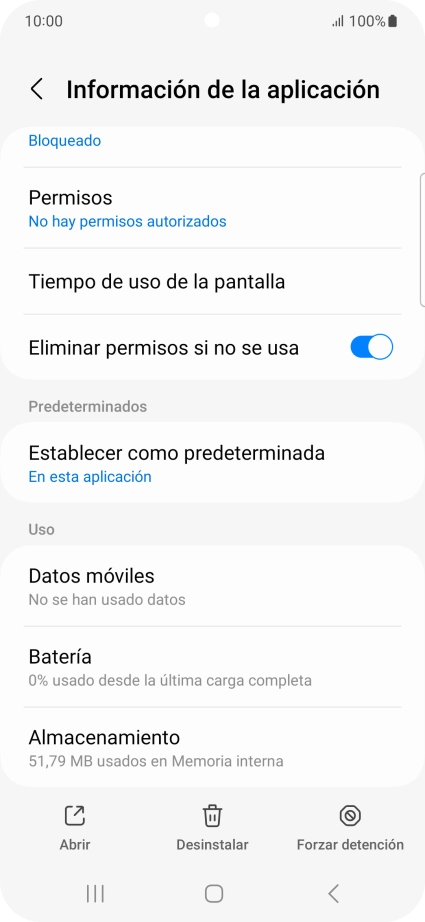 Pulsa Almacenamiento.