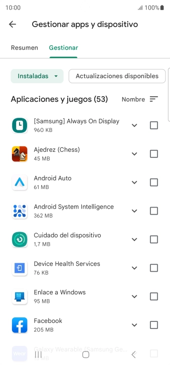 Pulsa la app deseada.