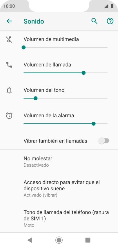 Pulsa Tono de llamada del teléfono.
