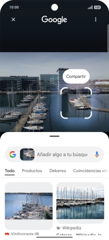 Sigue las indicaciones de la pantalla para utilizar los resultados de búsqueda.