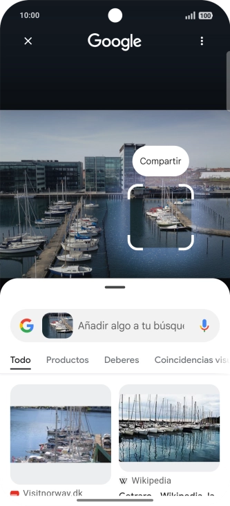 Sigue las indicaciones de la pantalla para utilizar los resultados de búsqueda.