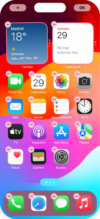 Pulsa el icono de página de pantalla de inicio.