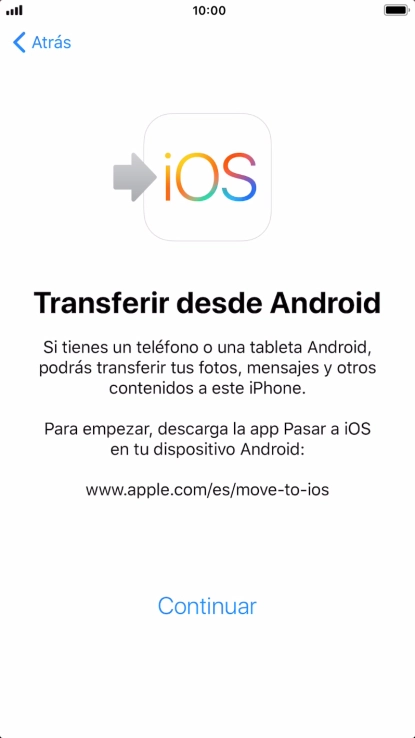 Para transferir contenido a tu teléfono, tienes que haber instalado la app 