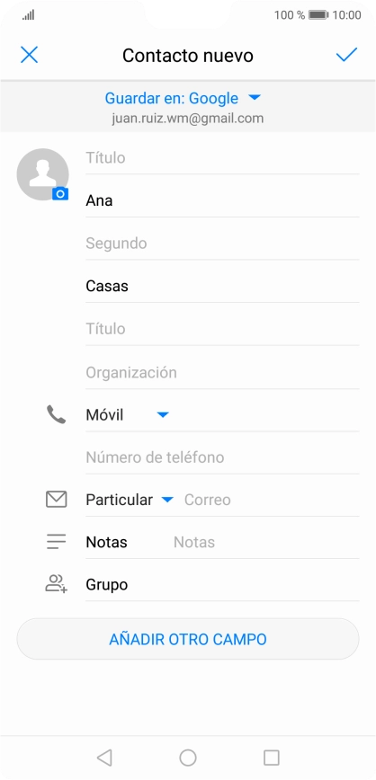Pulsa Número de teléfono e introduce el número de teléfono deseado.