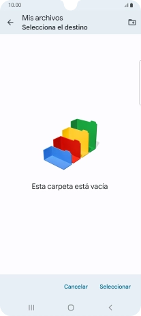 Si deseas crear una nueva carpeta, pulsa el icono de nueva carpeta y sigue las indicaciones de la pantalla para crearla.