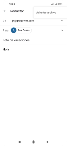 Pulsa Adjuntar archivo y desplázate a la carpeta deseada.