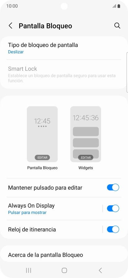 Pulsa Tipo de bloqueo de pantalla.