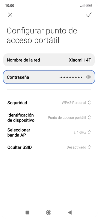Pulsa Nombre de la red e introduce el nombre deseado de la conexión wifi