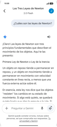 La transcripción de la conversación con Gemini Live aparece ahora en la pantalla.