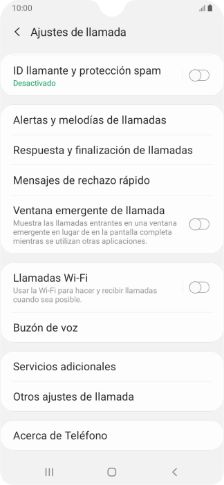 Pulsa Servicios adicionales.