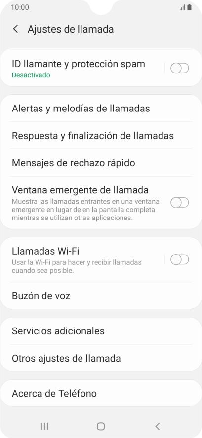 Pulsa Servicios adicionales.