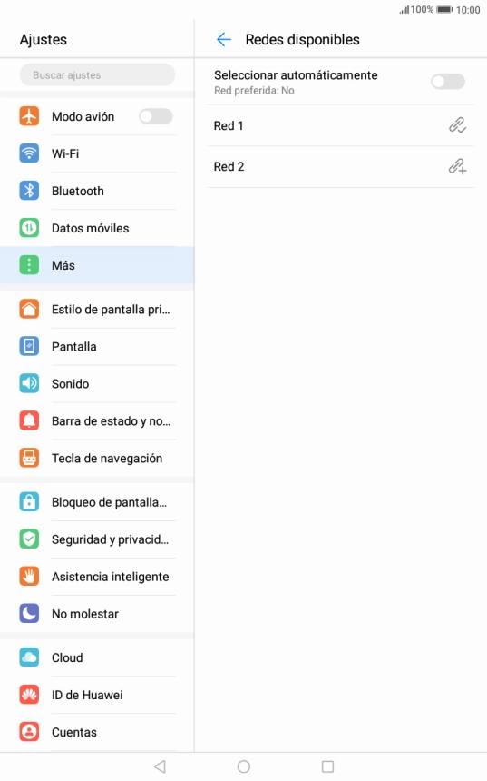 Pulsa la red deseada. Pulsa la red deseada.