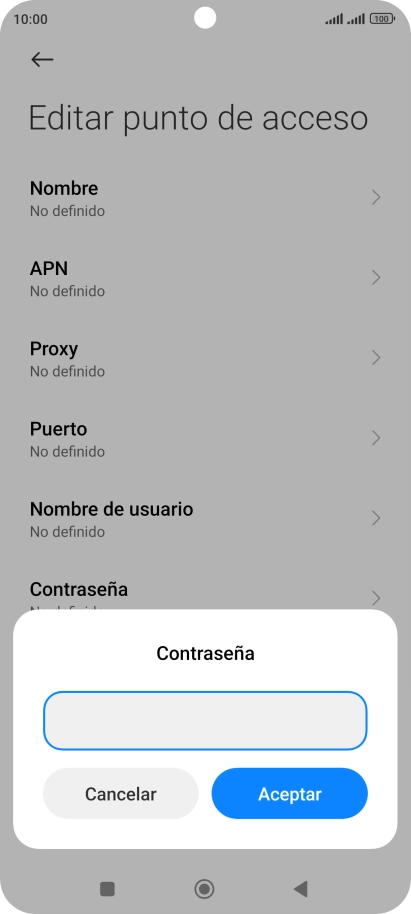 Introduce wap125 y pulsa Aceptar.