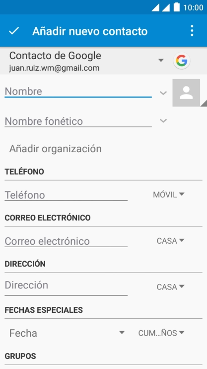 Pulsa la lista desplegable de la guía.