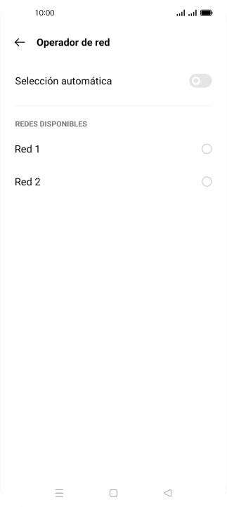 Pulsa la red deseada. Pulsa la red deseada.