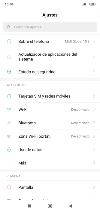 Pulsa Tarjetas SIM y redes móviles.