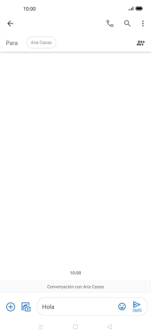 Pulsa el icono de envío cuando termines de escribir el mensaje corto.