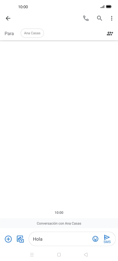 Pulsa el icono de envío cuando termines de escribir el mensaje corto.