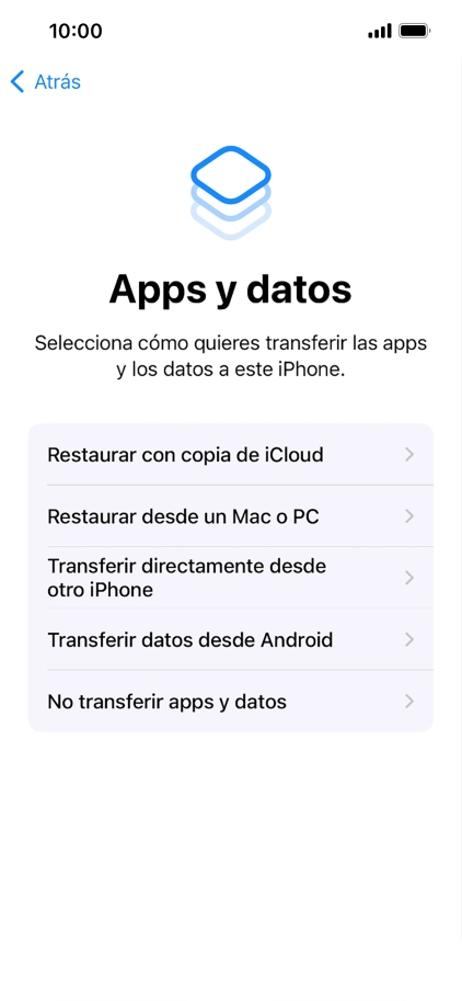 Puedes transferir el contenido de otro teléfono Android cuando el teléfono se activa antes de utilizarlo por primera vez y cuando lo restableces. Cuando aparece esta imagen de pantalla, el teléfono está listo para la transferencia de contenido desde otro teléfono Android.