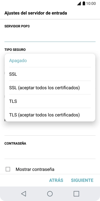 Pulsa Apagado para desactivar la función.