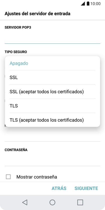 Pulsa Apagado para desactivar la función.