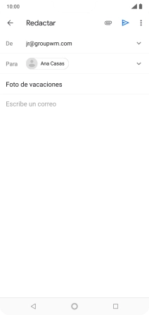 Pulsa en el campo de escritura  y escribe el texto del correo electrónico.