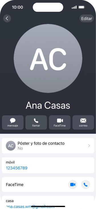 Pulsa Póster y foto de contacto.