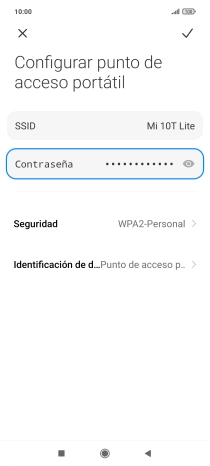 Pulsa SSID e introduce el nombre deseado de la conexión Wi-Fi.