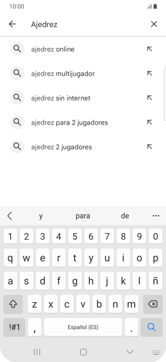 Introduce el nombre del tema o de la app y pulsa el icono de búsqueda.